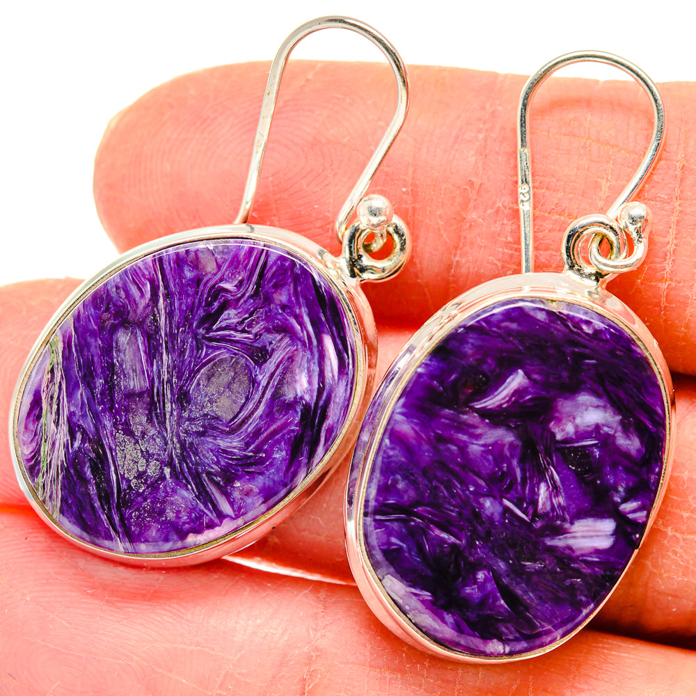 Charoite Earrings handcrafted by Ana Silver Co - EARR423737
