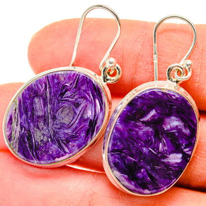 Charoite Earrings handcrafted by Ana Silver Co - EARR423737
