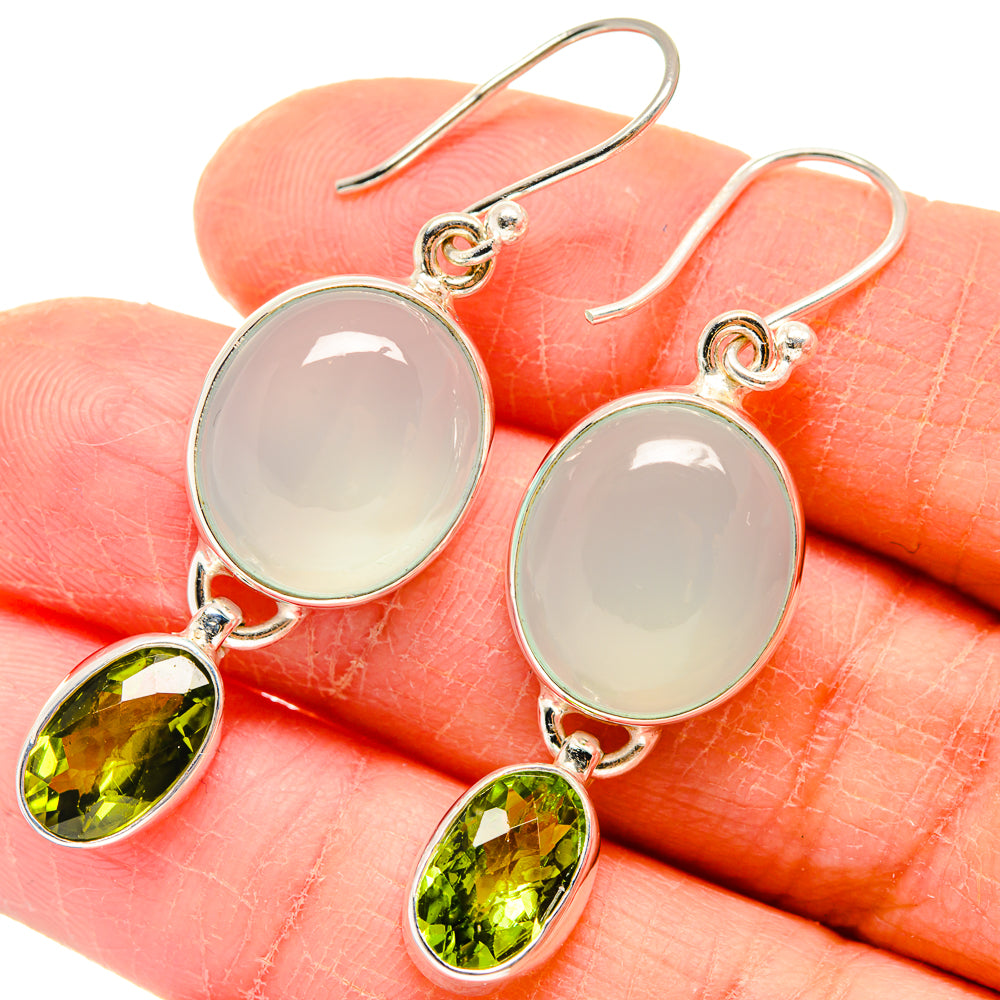 Aqua Chalcedony Earrings handcrafted by Ana Silver Co - EARR423738