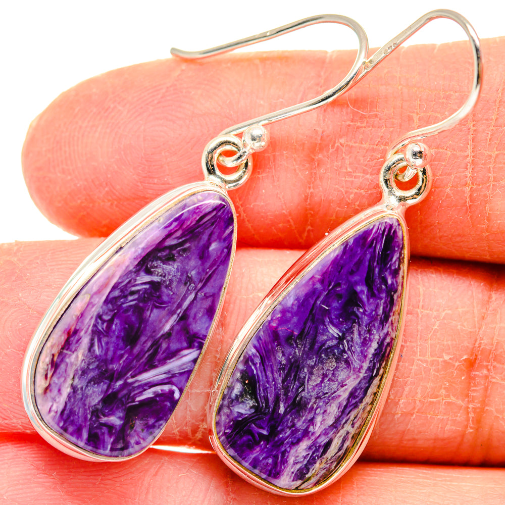 Charoite Earrings handcrafted by Ana Silver Co - EARR423740