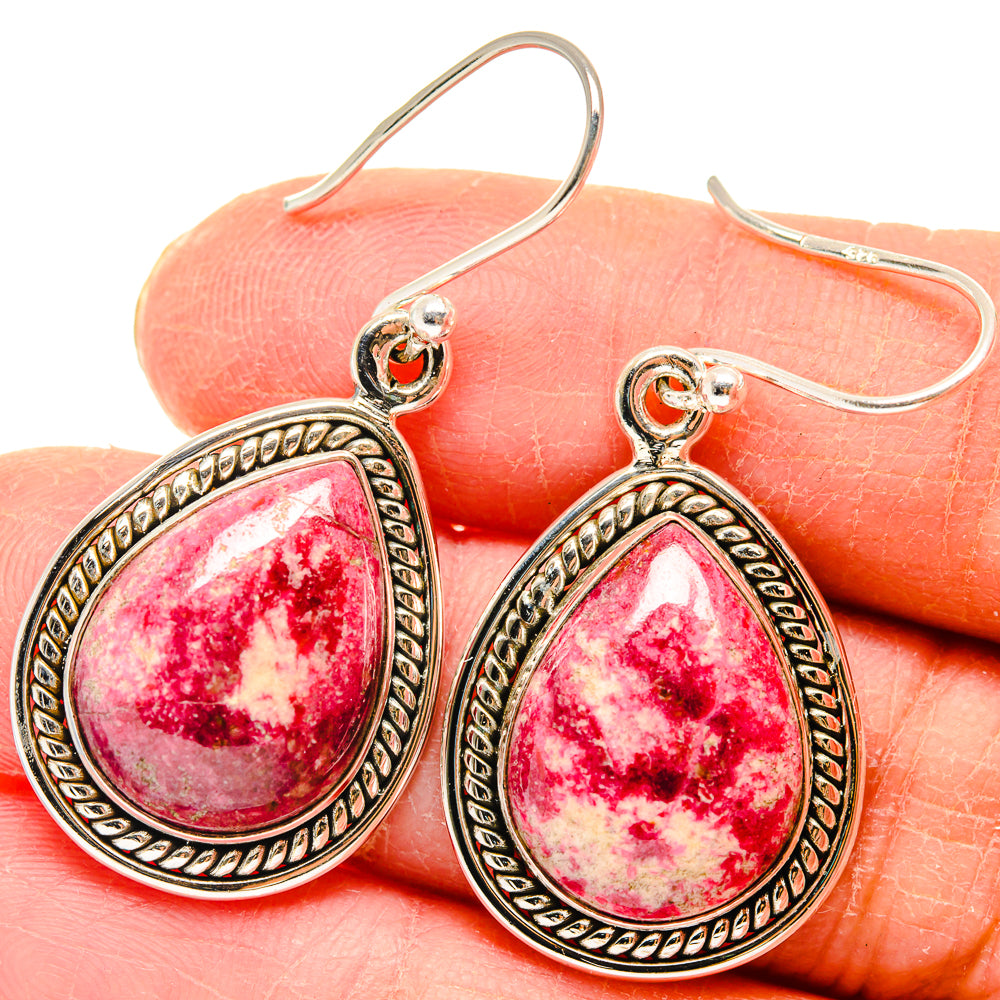 Thulite Earrings handcrafted by Ana Silver Co - EARR423741