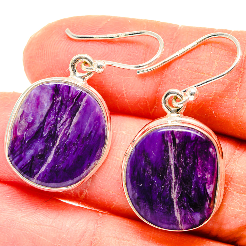 Charoite Earrings handcrafted by Ana Silver Co - EARR423746