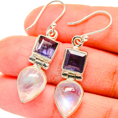 Rainbow Moonstone Earrings handcrafted by Ana Silver Co - EARR423753