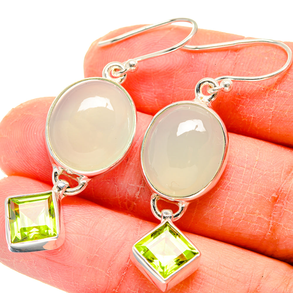 Aqua Chalcedony Earrings handcrafted by Ana Silver Co - EARR423757