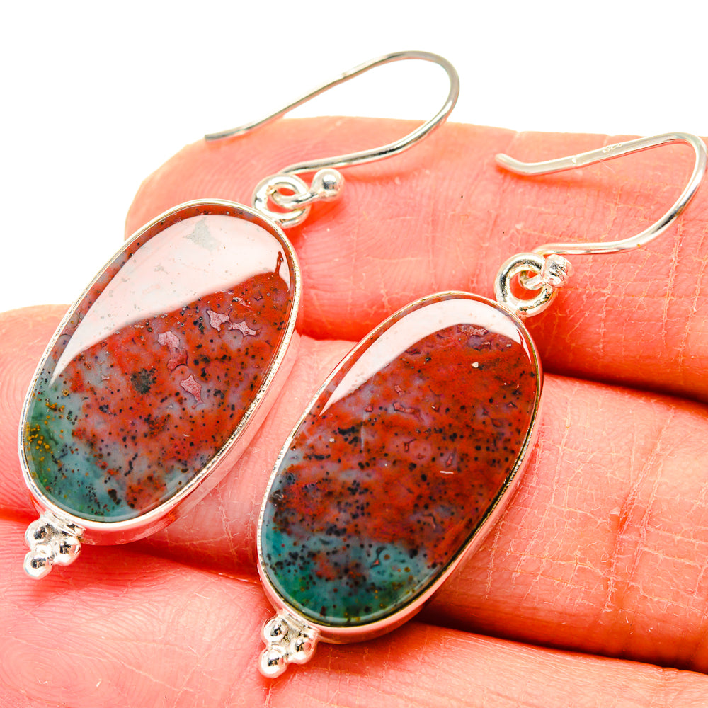 Bloodstone Earrings handcrafted by Ana Silver Co - EARR423758