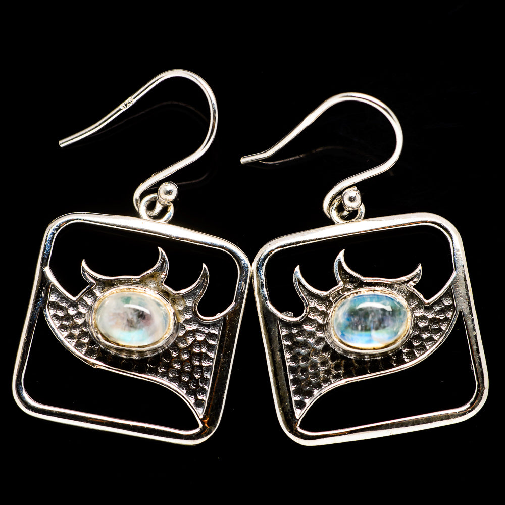 Rainbow Moonstone Earrings handcrafted by Ana Silver Co - EARR398876