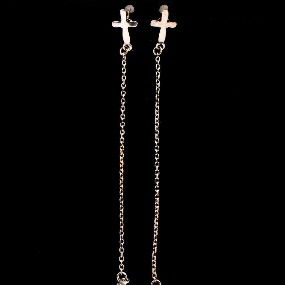 Cross Earrings handcrafted by Ana Silver Co - EARR399919