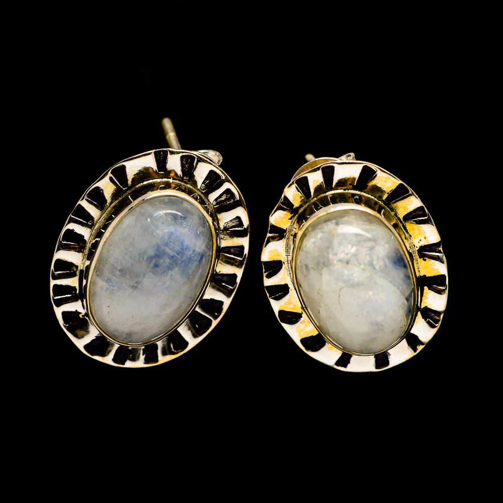 Rainbow Moonstone Earrings handcrafted by Ana Silver Co - EARR400536