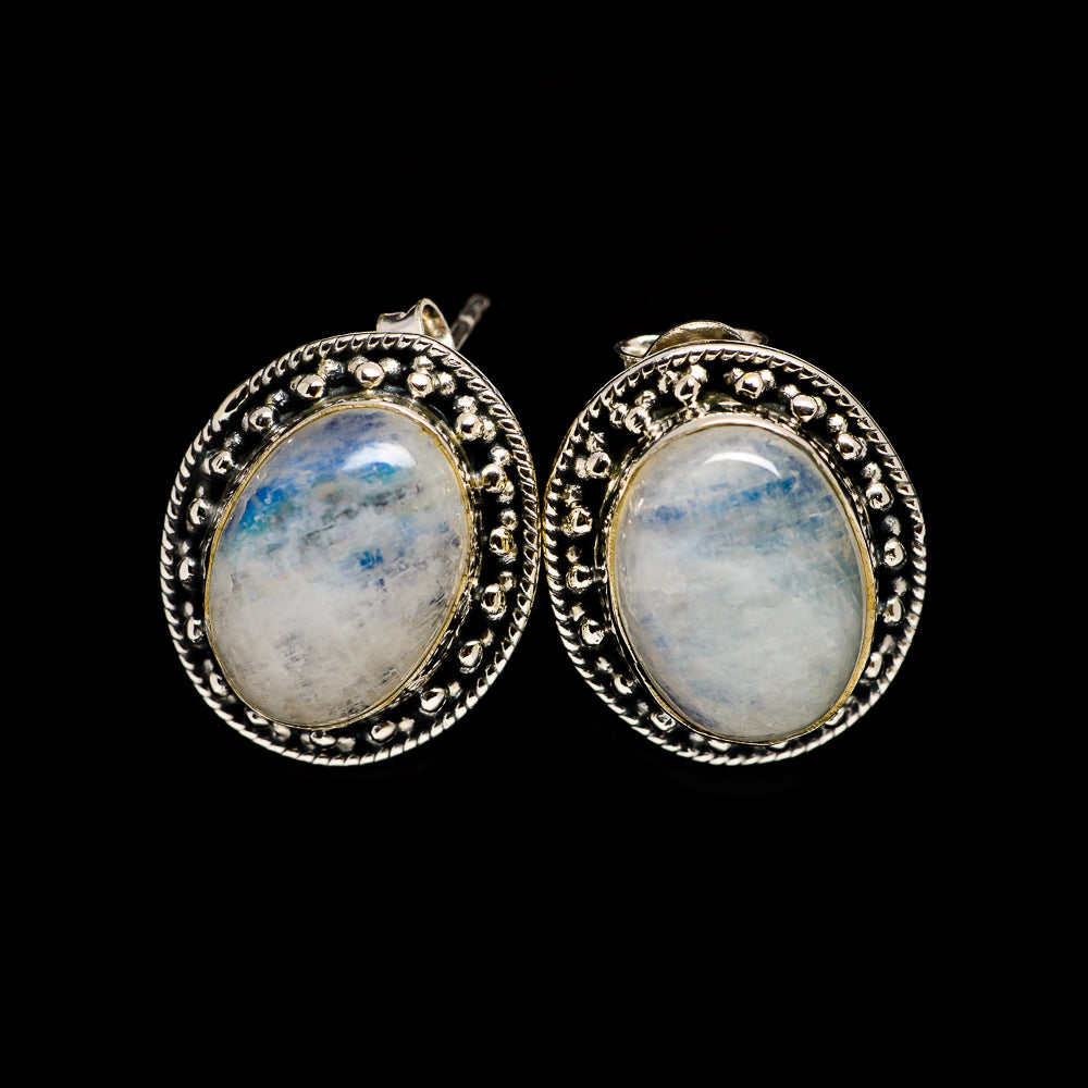 Rainbow Moonstone Earrings handcrafted by Ana Silver Co - EARR402100
