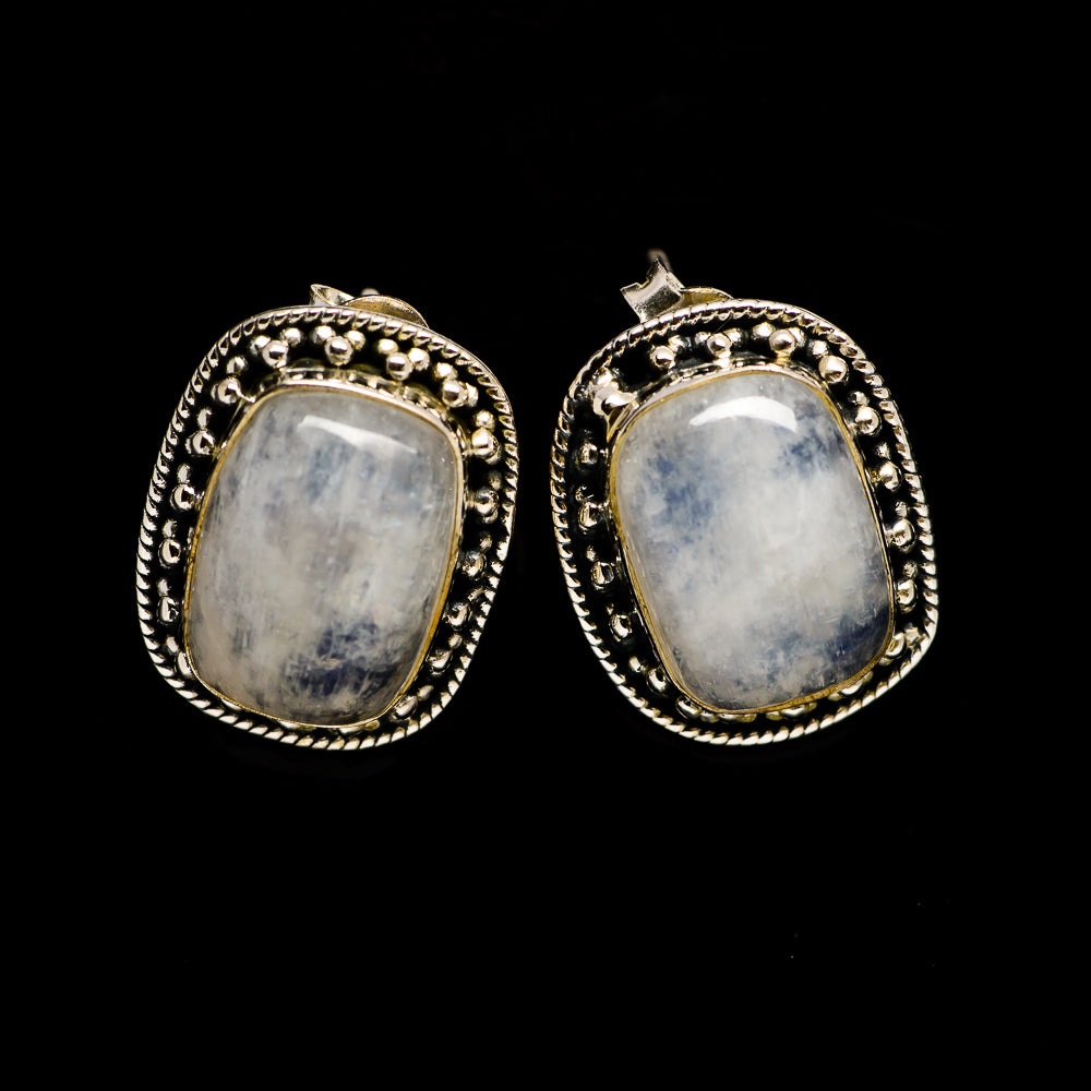 Rainbow Moonstone Earrings handcrafted by Ana Silver Co - EARR402148