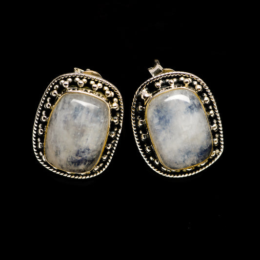 Rainbow Moonstone Earrings handcrafted by Ana Silver Co - EARR402148