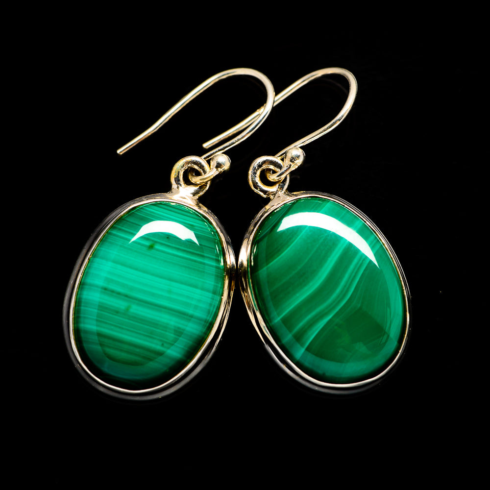 Malachite Earrings handcrafted by Ana Silver Co - EARR403380