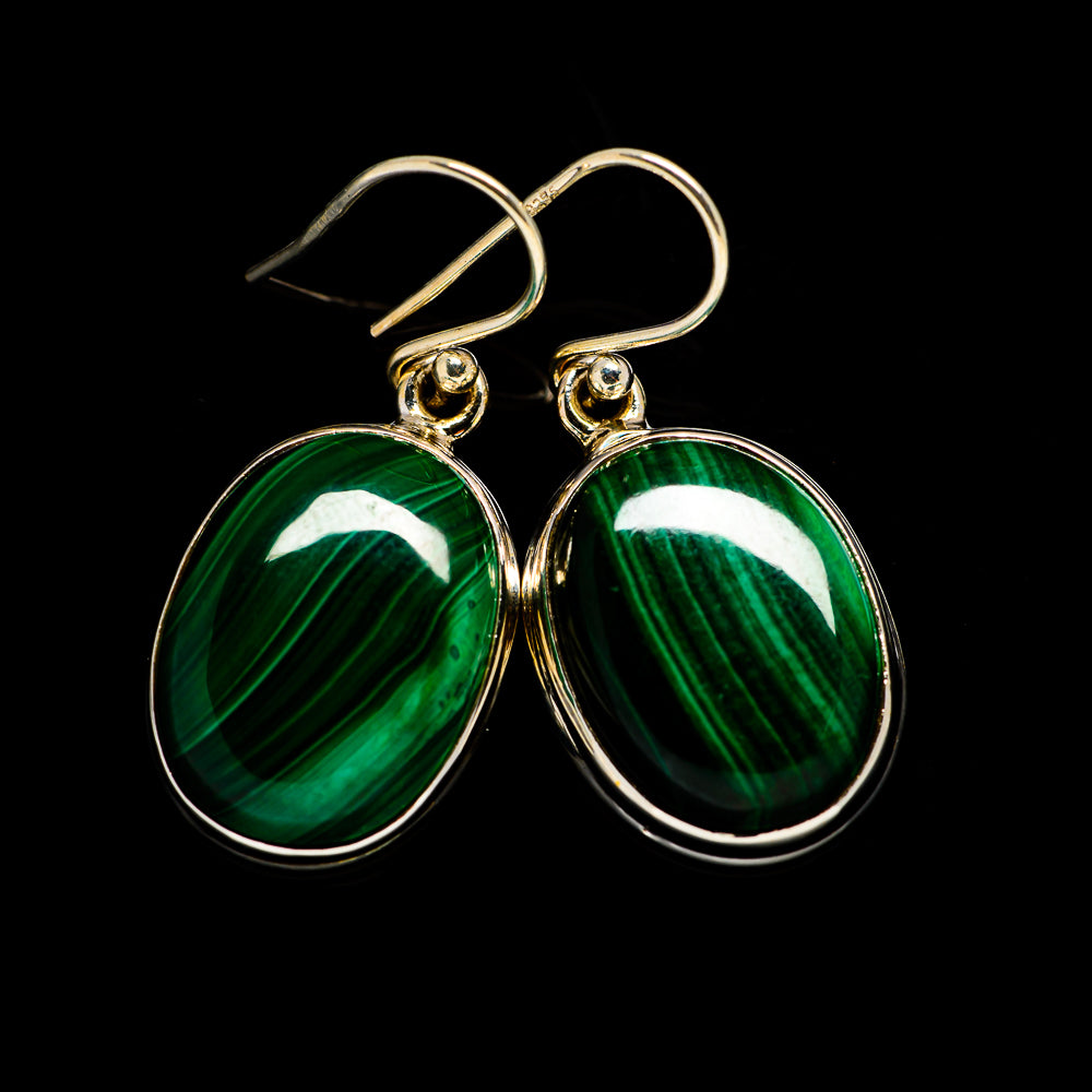 Malachite Earrings handcrafted by Ana Silver Co - EARR403627