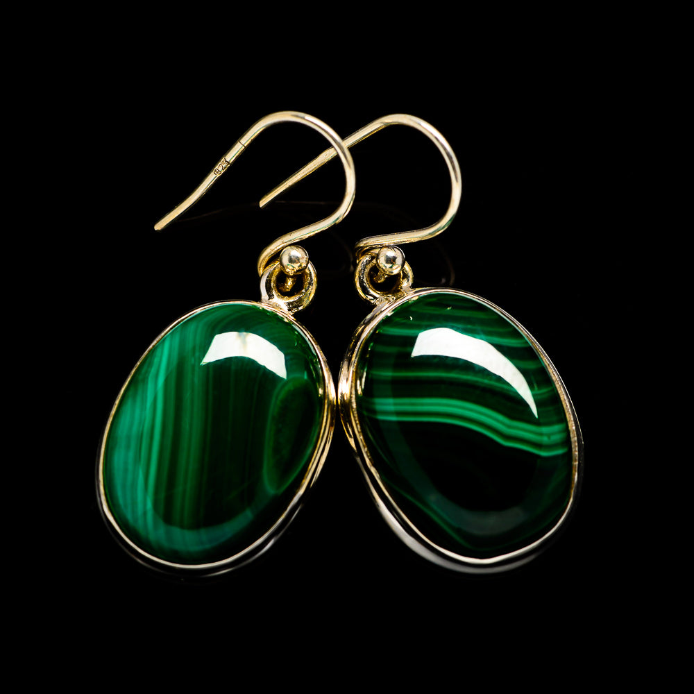 Malachite Earrings handcrafted by Ana Silver Co - EARR403730