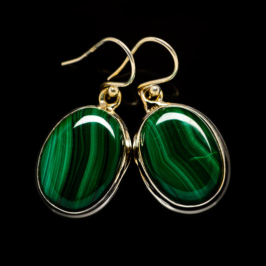 Malachite Earrings handcrafted by Ana Silver Co - EARR403996