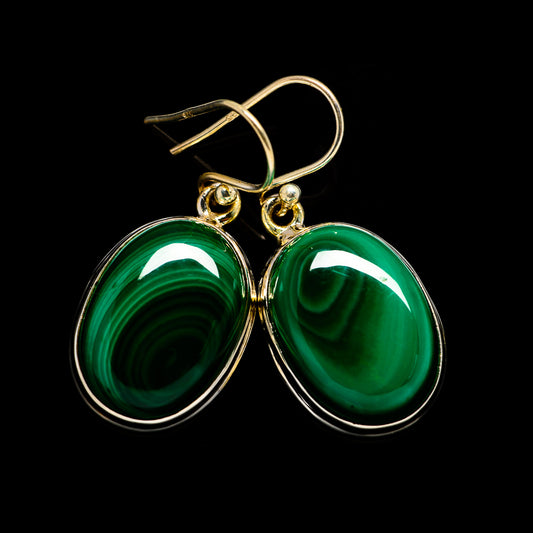 Malachite Earrings handcrafted by Ana Silver Co - EARR404114
