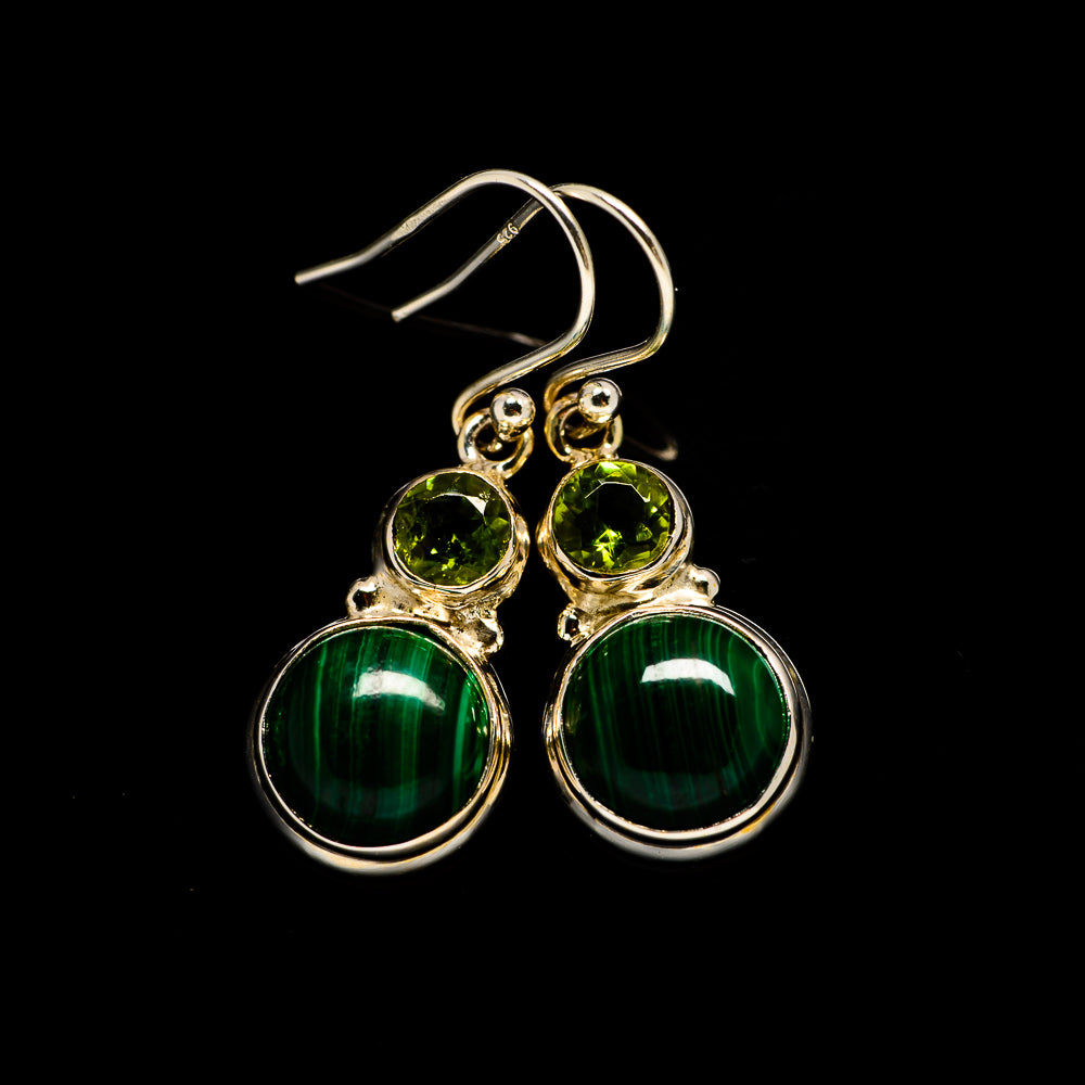 Malachite Earrings handcrafted by Ana Silver Co - EARR405237