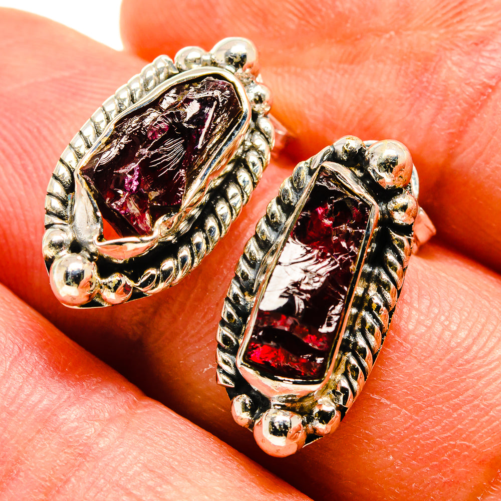 Garnet Earrings handcrafted by Ana Silver Co - EARR407061