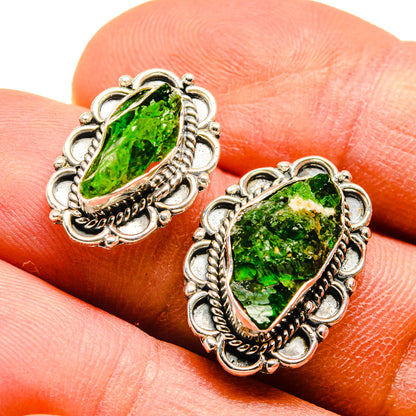 Chrome Diopside Earrings handcrafted by Ana Silver Co - EARR407251