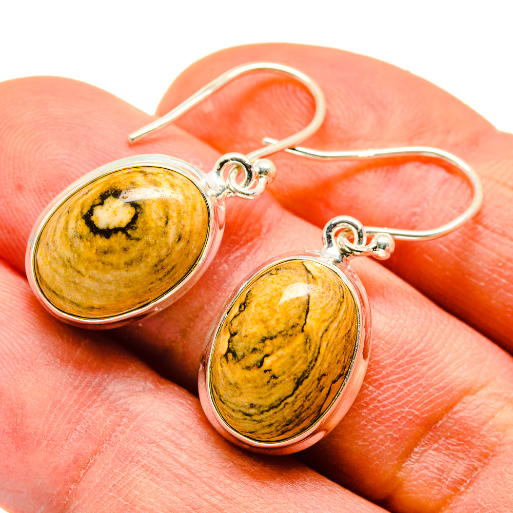 Picture Jasper Earrings handcrafted by Ana Silver Co - EARR407881