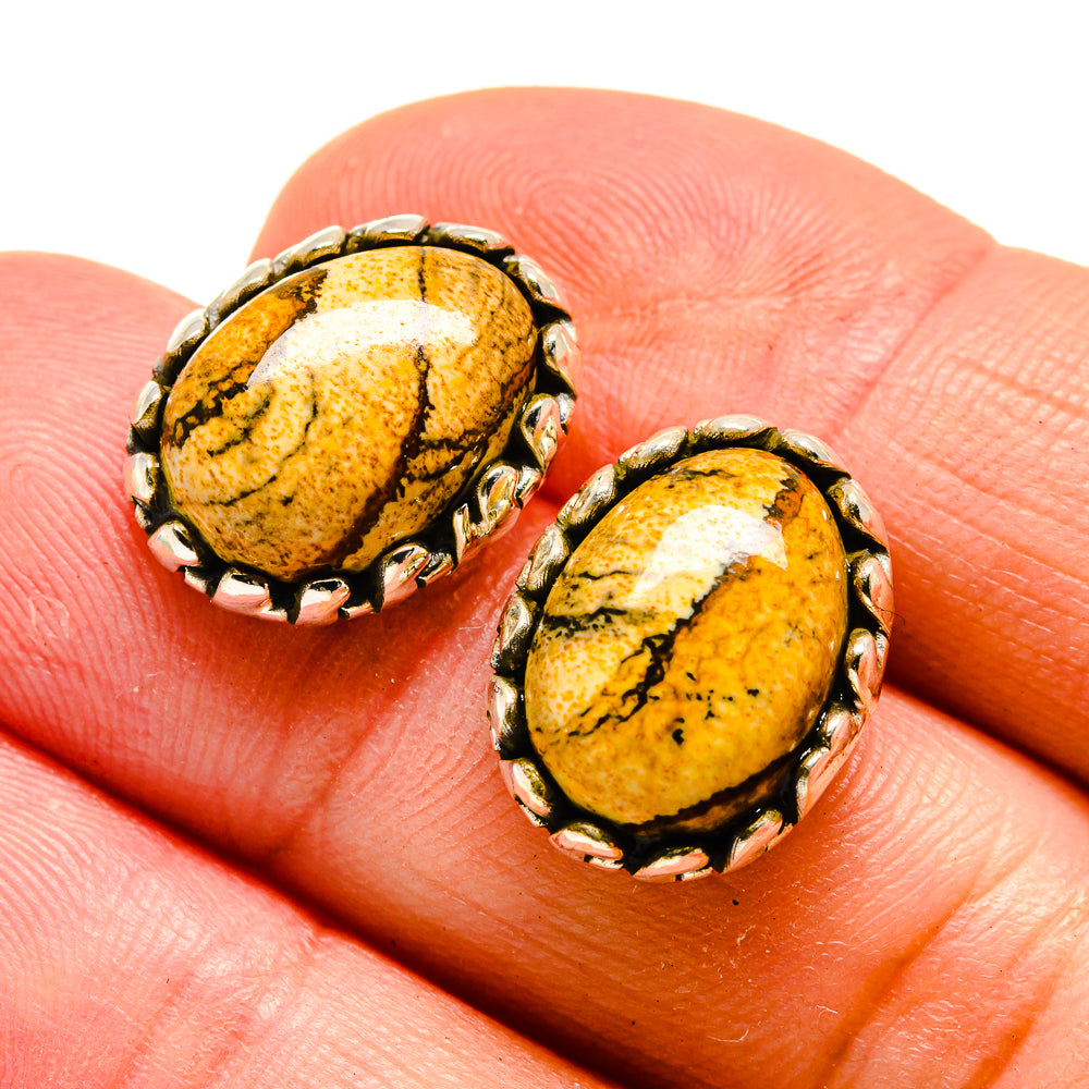 Picture Jasper Earrings handcrafted by Ana Silver Co - EARR407984