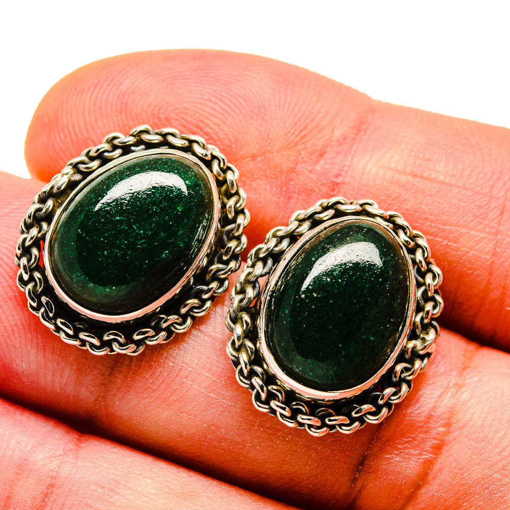 Green Aventurine Earrings handcrafted by Ana Silver Co - EARR408103