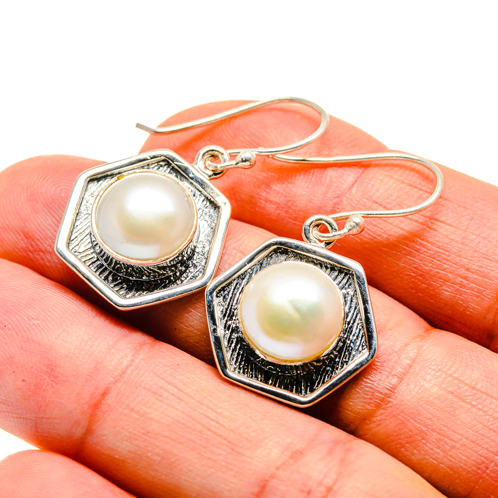 Cultured Pearl Earrings handcrafted by Ana Silver Co - EARR408586