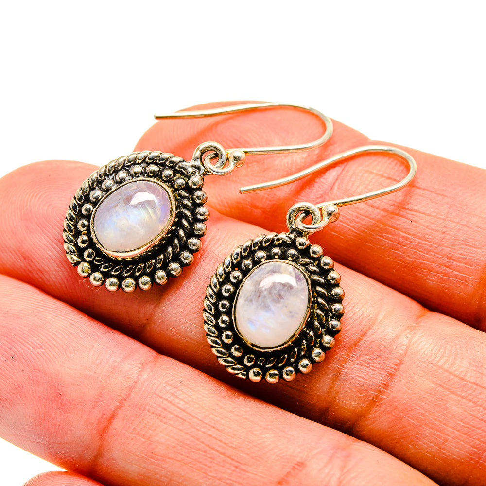 Rainbow Moonstone Earrings handcrafted by Ana Silver Co - EARR408590