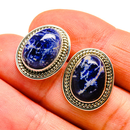 Sodalite Earrings handcrafted by Ana Silver Co - EARR408745