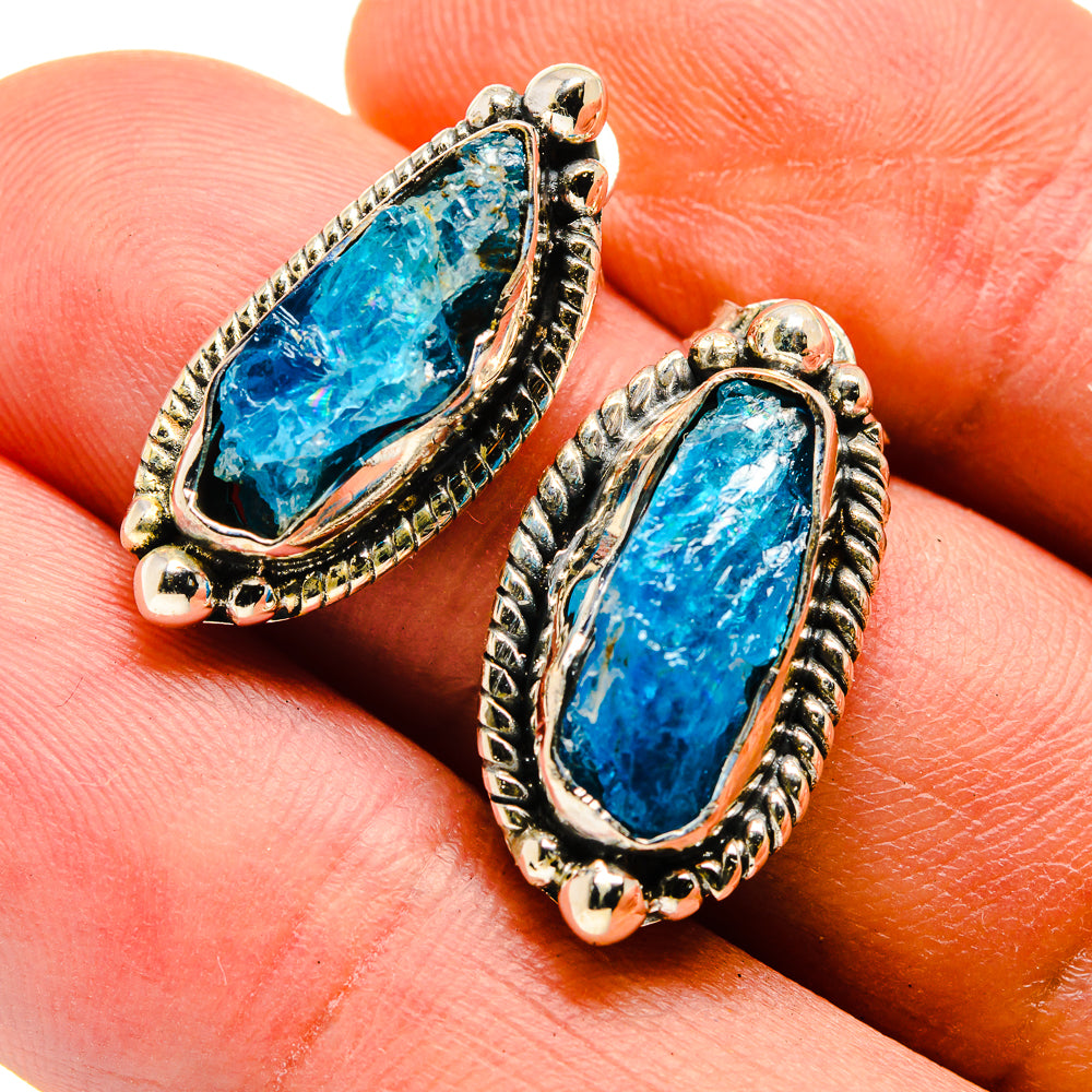 Blue Fluorite Earrings handcrafted by Ana Silver Co - EARR408849