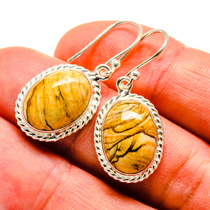 Picture Jasper Earrings handcrafted by Ana Silver Co - EARR408853