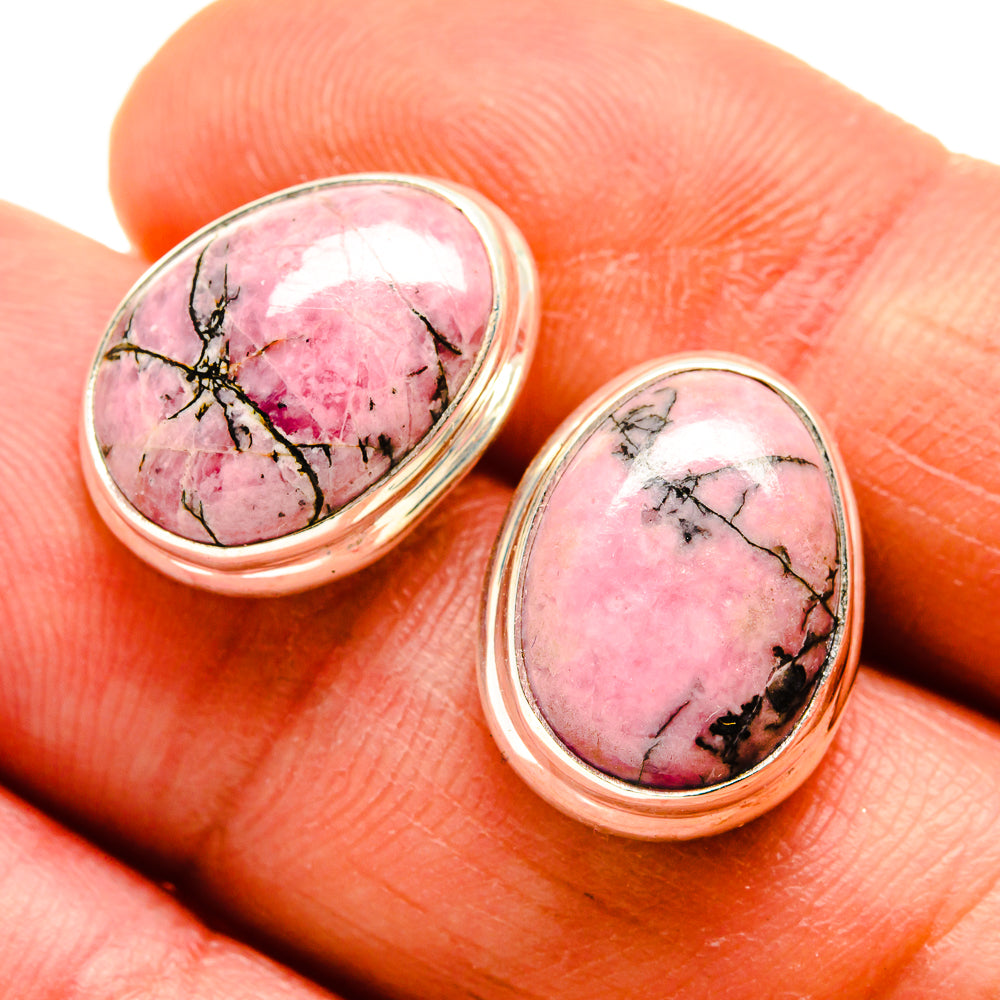 Rhodonite Earrings handcrafted by Ana Silver Co - EARR408948
