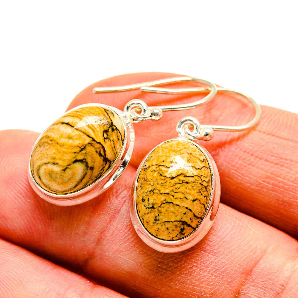 Picture Jasper Earrings handcrafted by Ana Silver Co - EARR409255