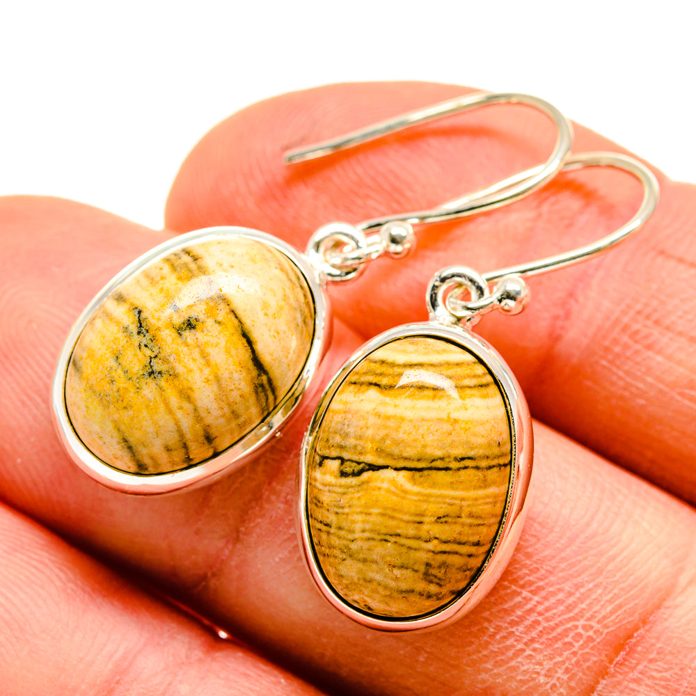 Picture Jasper Earrings handcrafted by Ana Silver Co - EARR409422