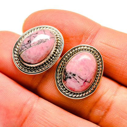 Rhodonite Earrings handcrafted by Ana Silver Co - EARR409549