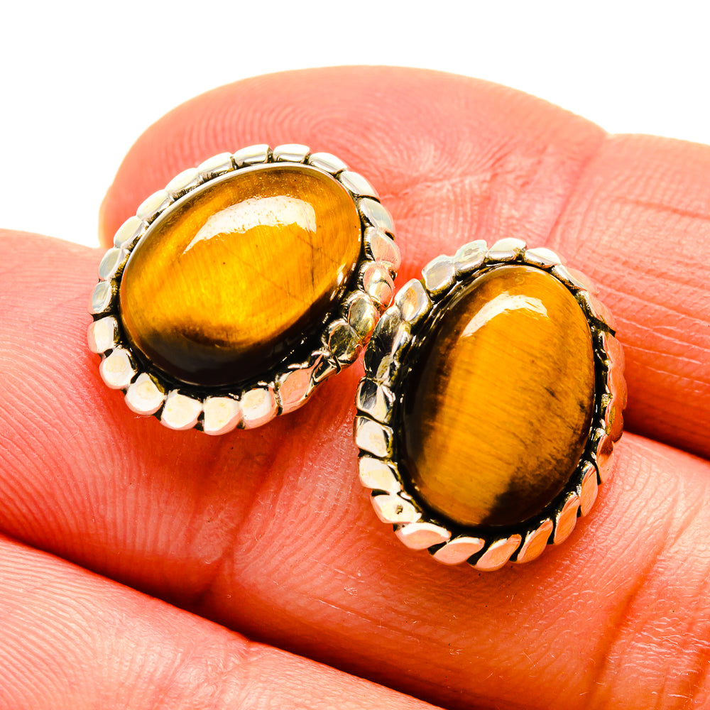 Tiger Eye Earrings handcrafted by Ana Silver Co - EARR409791