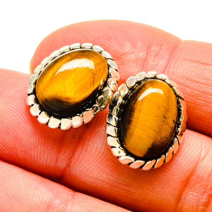 Tiger Eye Earrings handcrafted by Ana Silver Co - EARR409791