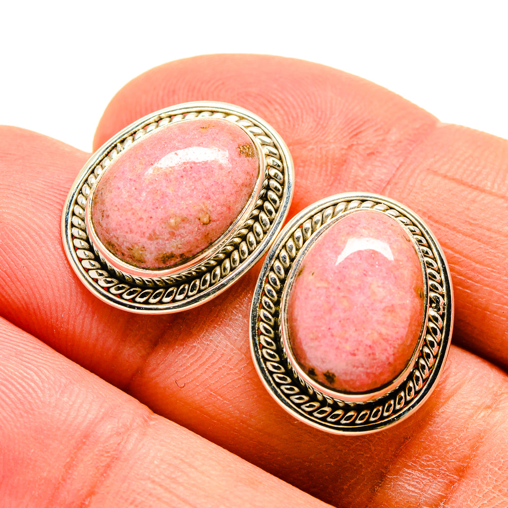 Rhodonite Earrings handcrafted by Ana Silver Co - EARR409896