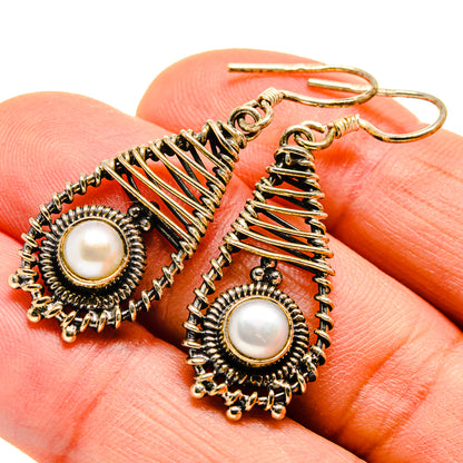 Cultured Pearl Earrings handcrafted by Ana Silver Co - EARR409920