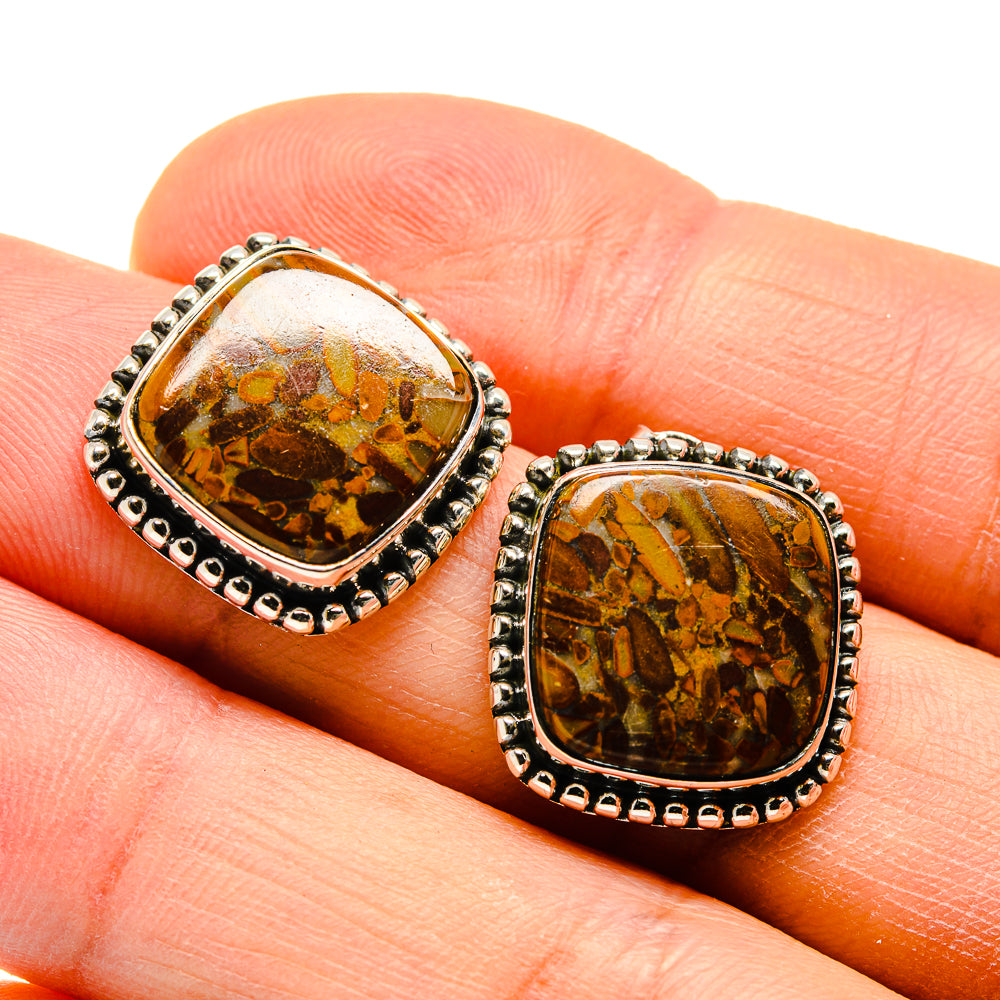 Chert Breccia Earrings handcrafted by Ana Silver Co - EARR410049