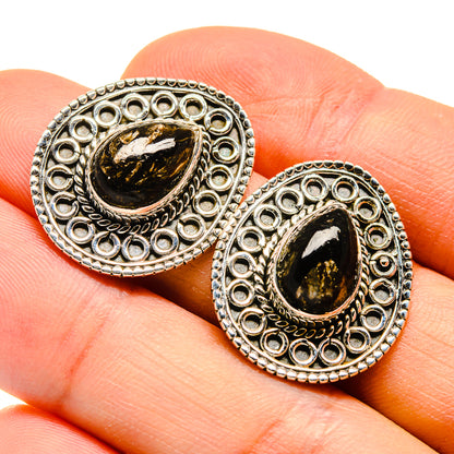 Golden Seraphinite Earrings handcrafted by Ana Silver Co - EARR410098