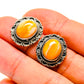Orange Botswana Agate Earrings handcrafted by Ana Silver Co - EARR410240