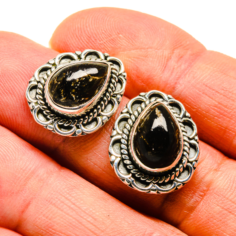 Golden Seraphinite Earrings handcrafted by Ana Silver Co - EARR410346