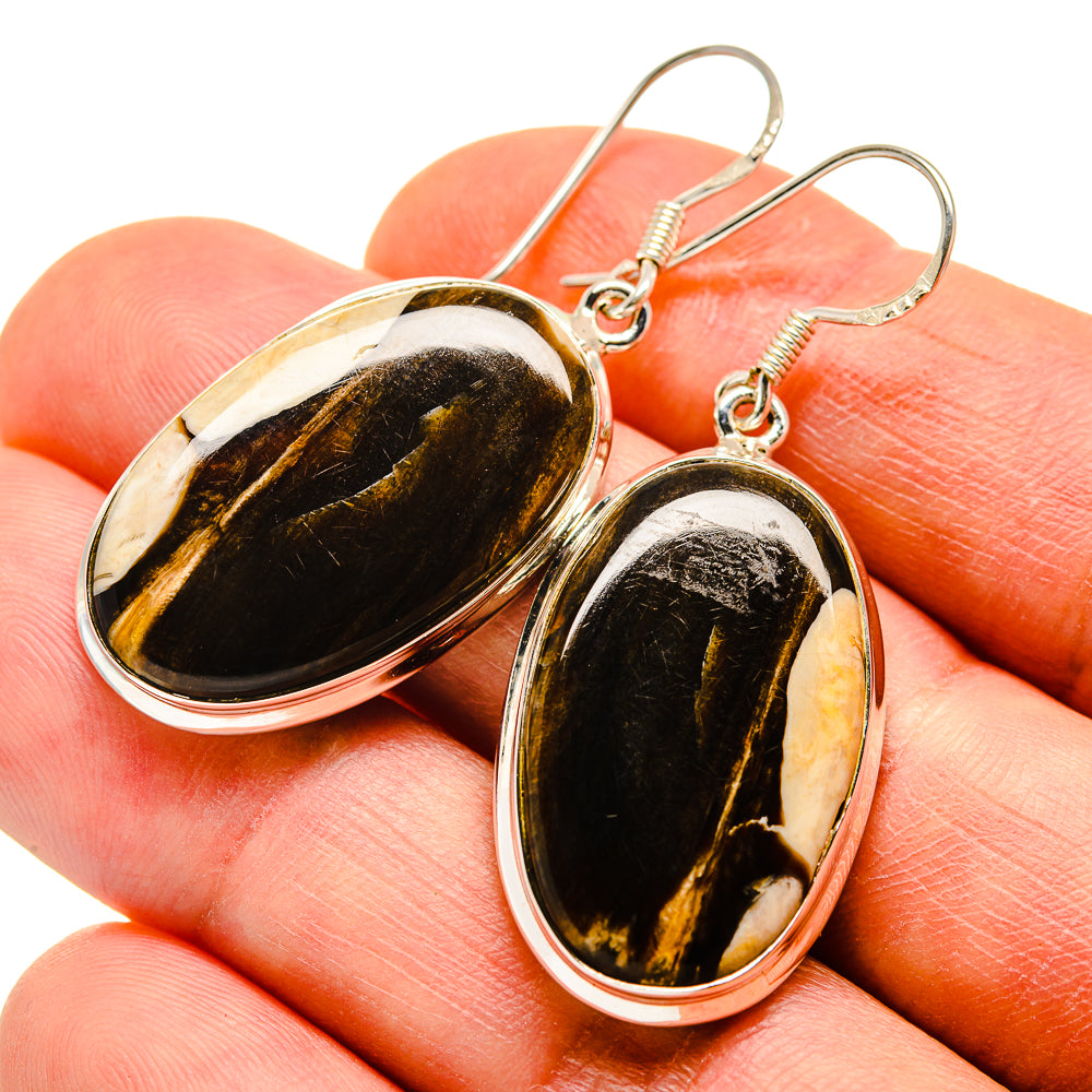 Peanut Wood Jasper Earrings handcrafted by Ana Silver Co - EARR410378