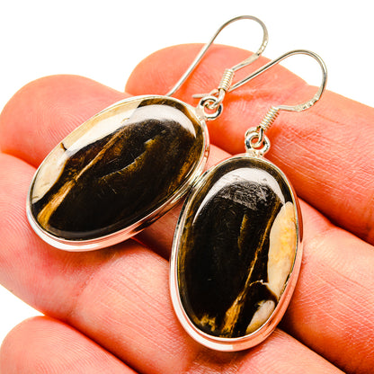 Peanut Wood Jasper Earrings handcrafted by Ana Silver Co - EARR410378