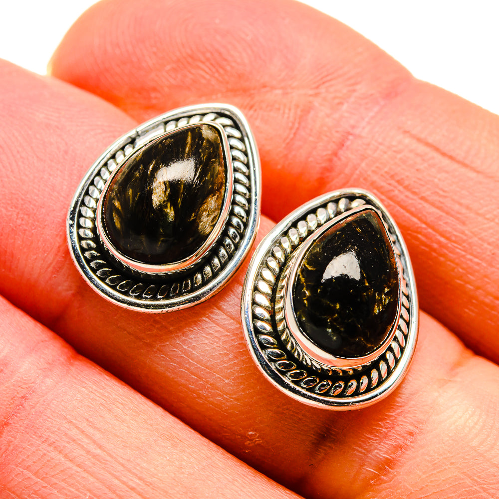 Golden Seraphinite Earrings handcrafted by Ana Silver Co - EARR410433