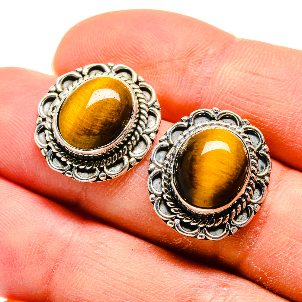 Tiger Eye Earrings handcrafted by Ana Silver Co - EARR410483