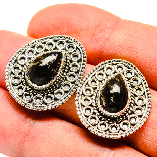 Golden Seraphinite Earrings handcrafted by Ana Silver Co - EARR410497