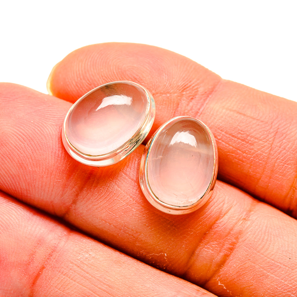 Rose Quartz Earrings handcrafted by Ana Silver Co - EARR410535