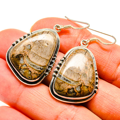 Mushroom Rhyolite Earrings handcrafted by Ana Silver Co - EARR410675